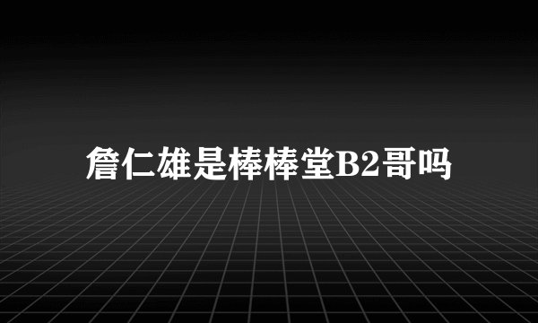 詹仁雄是棒棒堂B2哥吗