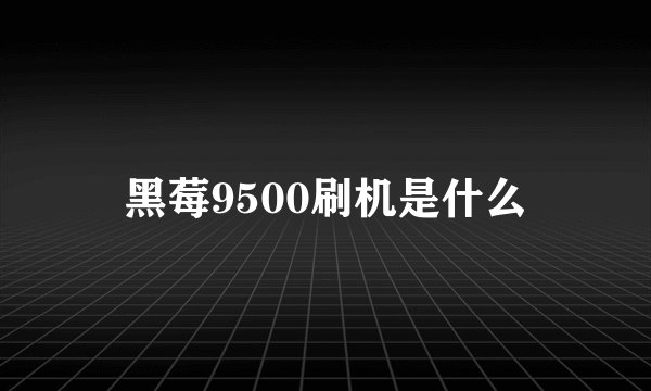 黑莓9500刷机是什么