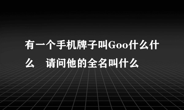 有一个手机牌子叫Goo什么什么 请问他的全名叫什么
