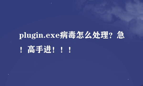 plugin.exe病毒怎么处理？急！高手进！！！