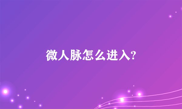 微人脉怎么进入?