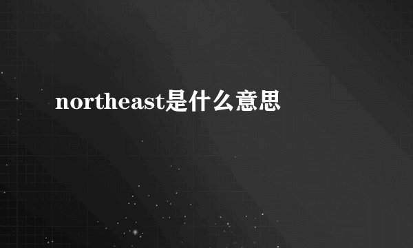 northeast是什么意思