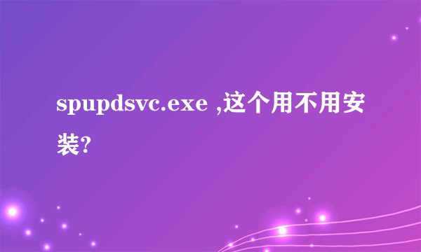 spupdsvc.exe ,这个用不用安装?