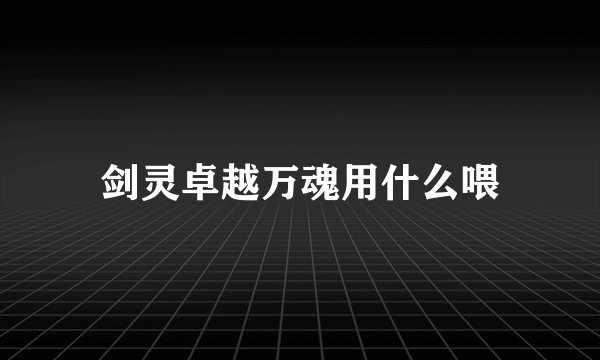 剑灵卓越万魂用什么喂