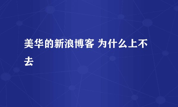 美华的新浪博客 为什么上不去