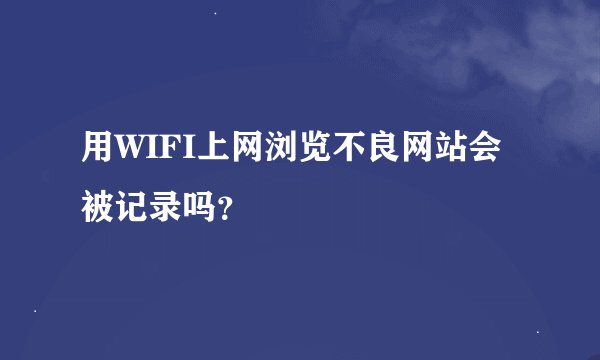 用WIFI上网浏览不良网站会被记录吗？