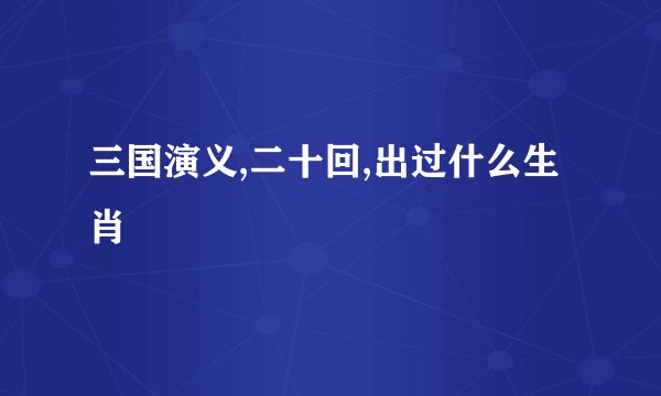三国演义,二十回,出过什么生肖