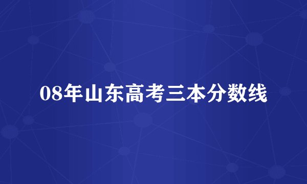 08年山东高考三本分数线