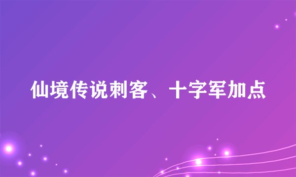 仙境传说刺客、十字军加点
