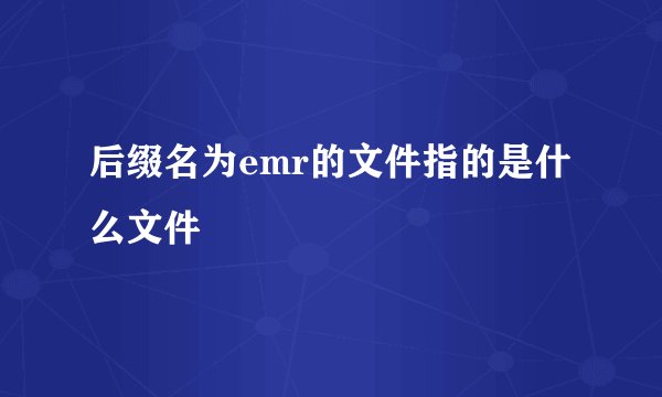后缀名为emr的文件指的是什么文件