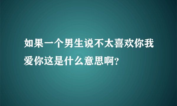 如果一个男生说不太喜欢你我爱你这是什么意思啊？