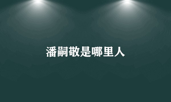 潘嗣敬是哪里人