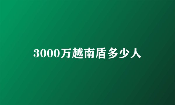 3000万越南盾多少人