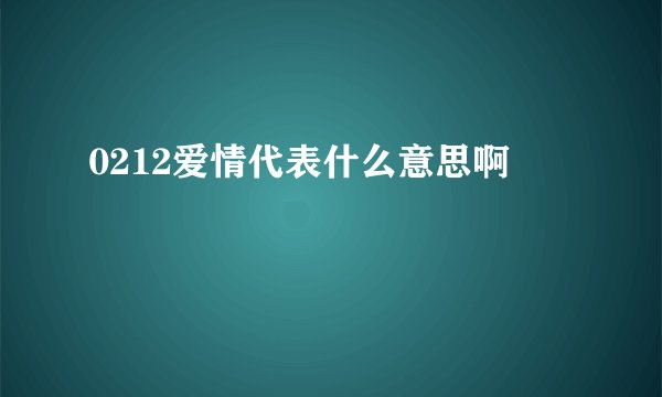 0212爱情代表什么意思啊