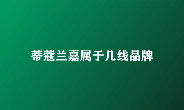 蒂蔻兰嘉属于几线品牌