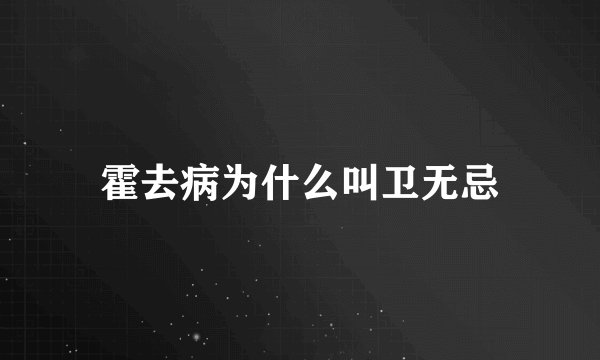 霍去病为什么叫卫无忌