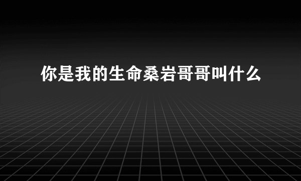 你是我的生命桑岩哥哥叫什么