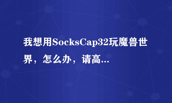 我想用SocksCap32玩魔兽世界，怎么办，请高人指点？