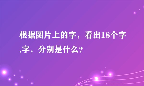 根据图片上的字，看出18个字,字，分别是什么？