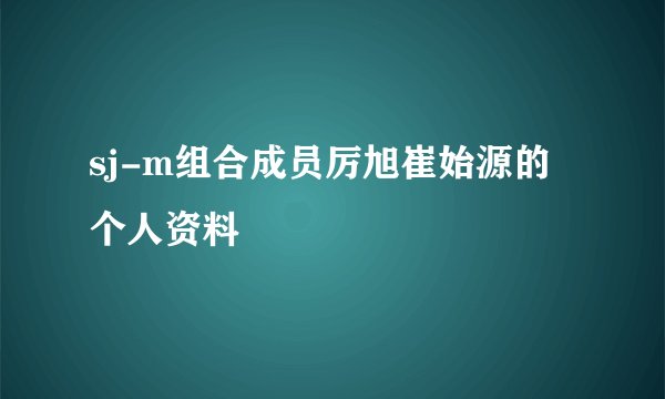 sj-m组合成员厉旭崔始源的个人资料