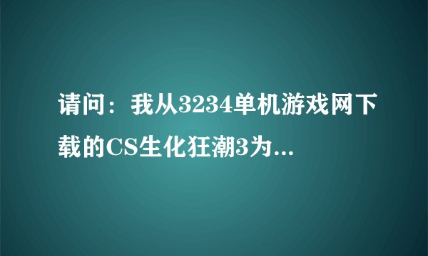 请问：我从3234单机游戏网下载的CS生化狂潮3为什么玩不了啊？打开之后就自动关闭了，玩不了啊？