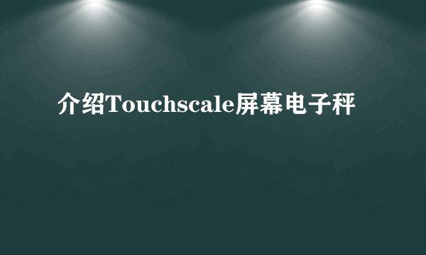 介绍Touchscale屏幕电子秤
