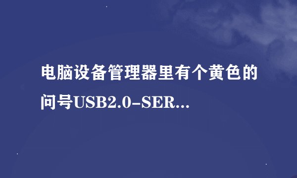 电脑设备管理器里有个黄色的问号USB2.0-SER，更新驱动也不行，下载USB万用驱动也不行，在线请高手指点!!