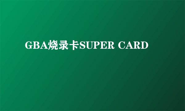 GBA烧录卡SUPER CARD