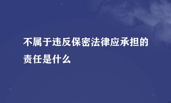 不属于违反保密法律应承担的责任是什么