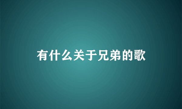 有什么关于兄弟的歌