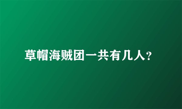 草帽海贼团一共有几人？