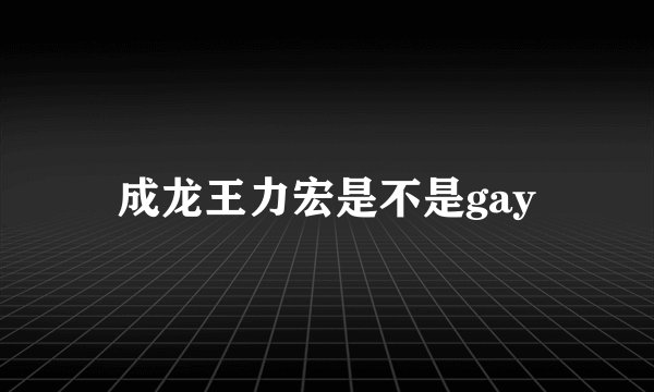 成龙王力宏是不是gay