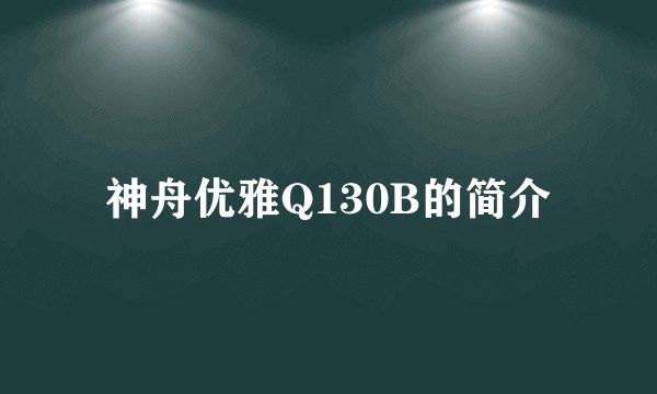 神舟优雅Q130B的简介