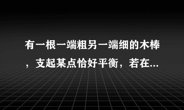有一根一端粗另一端细的木棒，支起某点恰好平衡，若在该点将木棒锯断，则木棒的两端质量的大小关系如何？