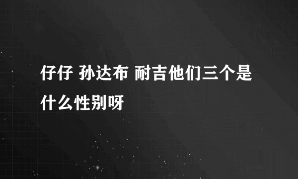 仔仔 孙达布 耐吉他们三个是什么性别呀