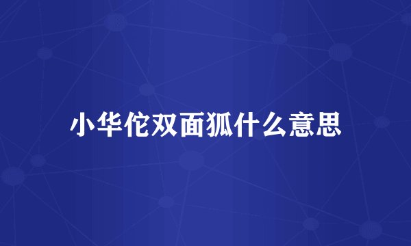 小华佗双面狐什么意思