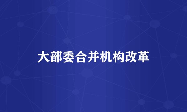 大部委合并机构改革