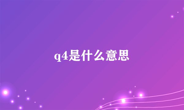 q4是什么意思