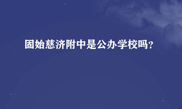 固始慈济附中是公办学校吗？
