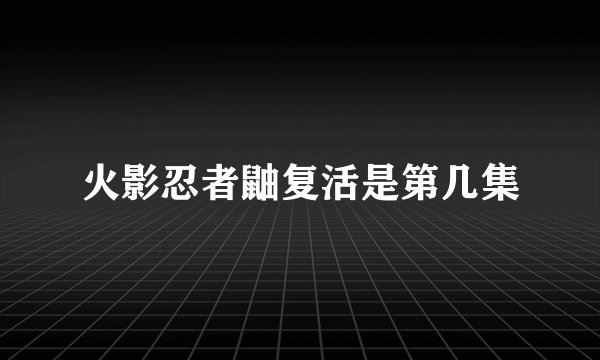 火影忍者鼬复活是第几集