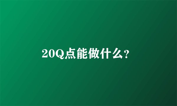 20Q点能做什么？