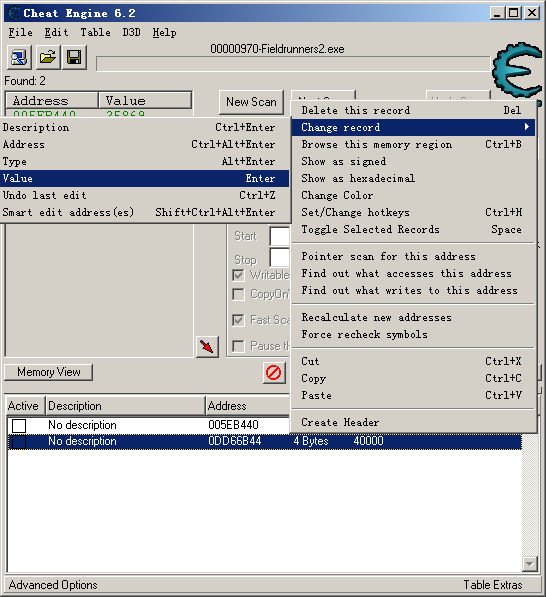 cheat engine 6.2修改器如何修改 坚守阵地2PC版?? 求完整过程 最好有截图 谢谢啦~~
