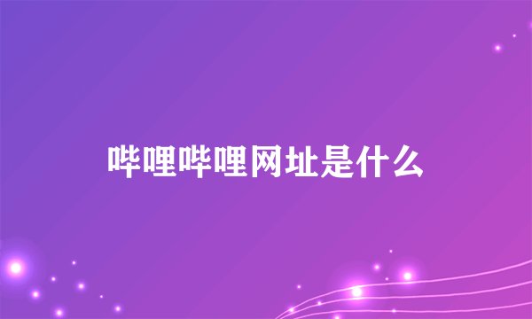 哔哩哔哩网址是什么