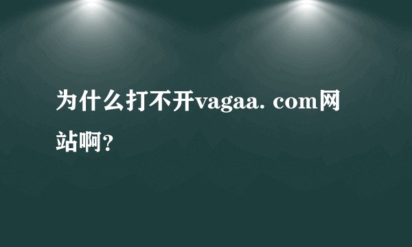 为什么打不开vagaa. com网站啊？