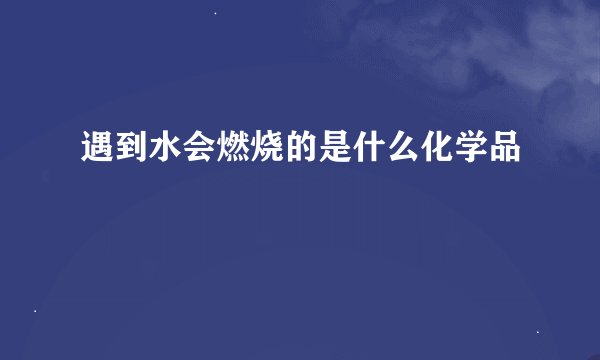 遇到水会燃烧的是什么化学品