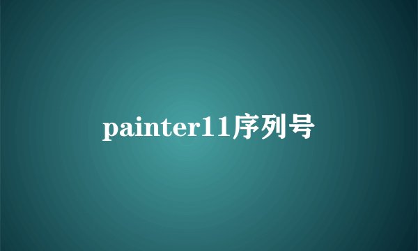 painter11序列号