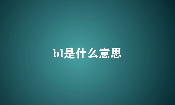bl是什么意思