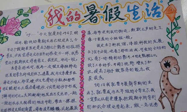 我的多彩暑假手抄报