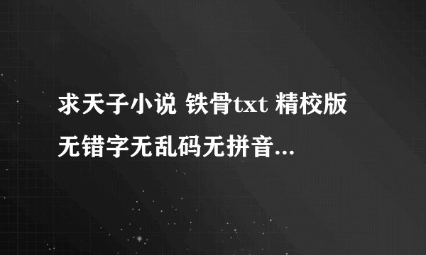 求天子小说 铁骨txt 精校版 无错字无乱码无拼音！！！！！