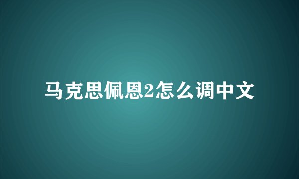 马克思佩恩2怎么调中文